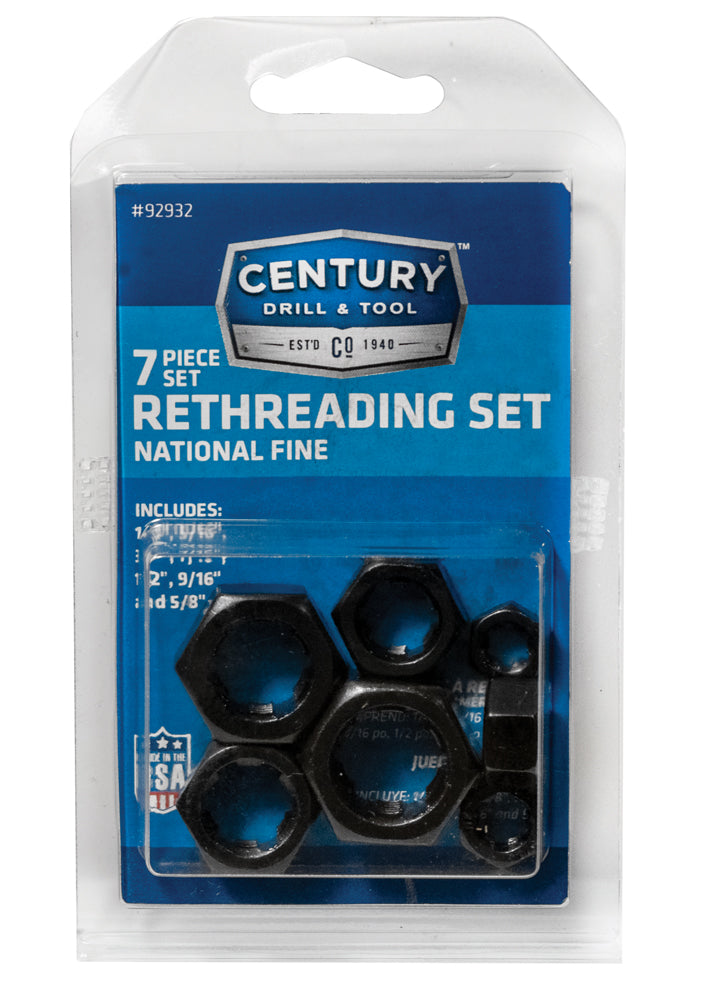 Century Drill And Tool 7 Piece Fractional Nf Rethreading Set Savannah