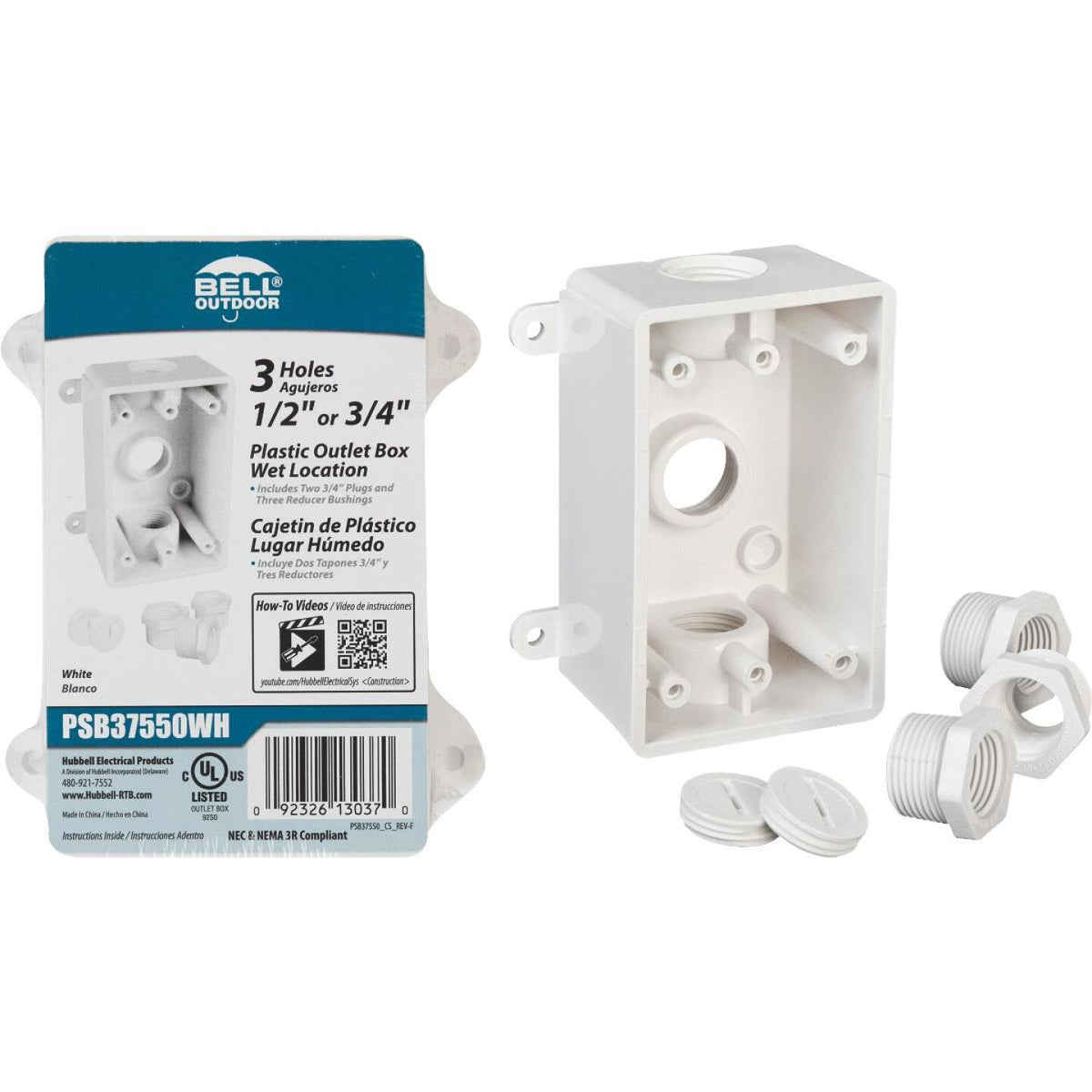 1-Gang Outdoor Electrical Outlet Box - 1 Port, Weatherproof Enclosure