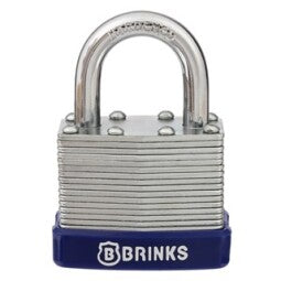 BRINKS 40mm Weatherproof Padlock - Laminated Steel With Hardened Shackle For Outdoor Security