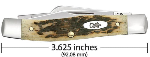 Case Amber Bone Peach Seed Jig Chrome Vanadium Medium Stockman (Pen blade)