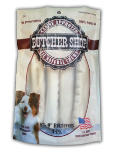 Butcher Shop 8-9 in. Rawhide Retrievers 4 - Pack (8-9