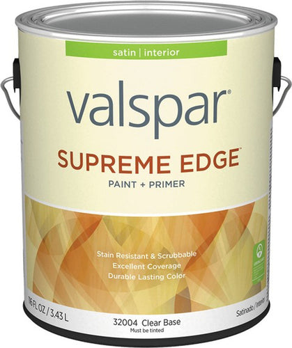 Valspar® Supreme Edge™ Interior Paint & Primer Satin 1 Gallon Clear Base (1 Gallon, Clear Base)