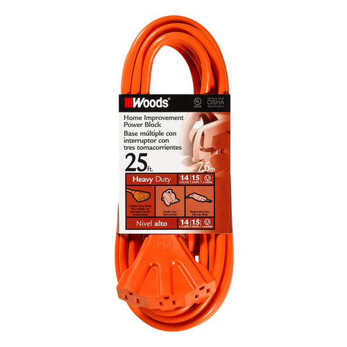 Woods® Standard Outdoor Tritap Extension Cord 50 ft. Orange (50', Orange)