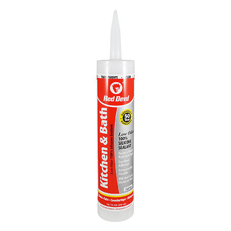 Red Devil Kitchen & Bath Low-Odor Silicone Sealant 10.1 FL. OZ. Cartridge Clear