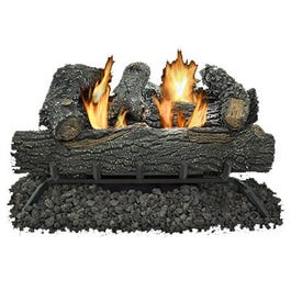 Gas Log Set, Thermostat, Dual Fuel, Vent-Free, 30,000-BTU, 24-In.