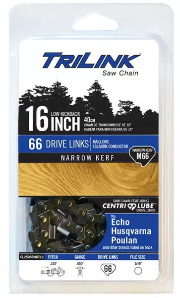 Trilink Saw Chain Narrow Kerf Saw Chain 16 in. - 0.050 in. - 66 Drive Links (16