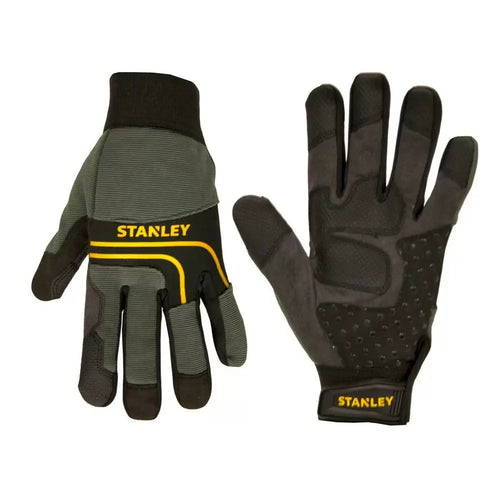 Stanley Black Synthetic Leather Multi-purpose Work Gloves With Silicone Dotting X-Large (X-Large)