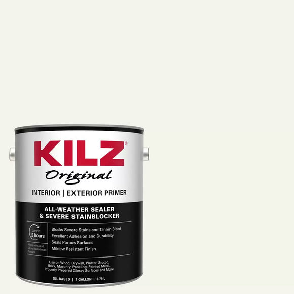 KILZ Original 1 gal. White Oil-Based Low-VOC Interior and Exterior Primer (1 Gallon, White)