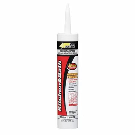 White Lightning 10-Oz. Tub & Tile Adhesive Caulk White (10 oz, White)