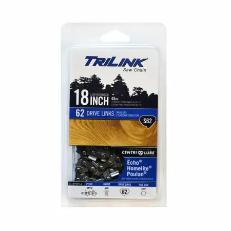 Trilink Saw Chain 18-inch Chainsaw Chain 3/8 LP Semi-Chisel .050 Gauge 62 Drive Links (18 - 0.050)