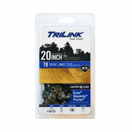 Trilink Saw Chain  20 Chainsaw Chain .325 Semi-Chisel .050 Gauge 78 Drive Links (20 - 0.050)