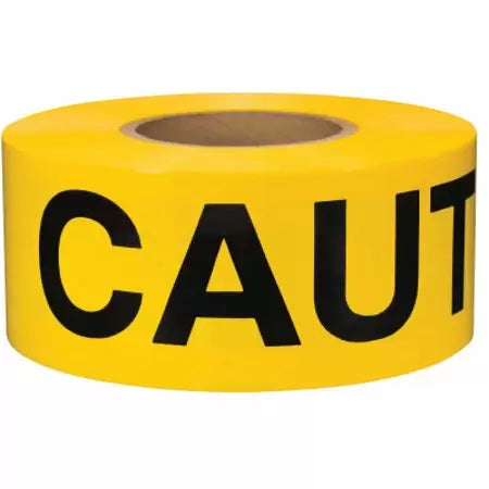 Presco Barricade Tape, 3 in X 1000 Ft, 2 Mil, Yellow, Caution (3 X 1000')