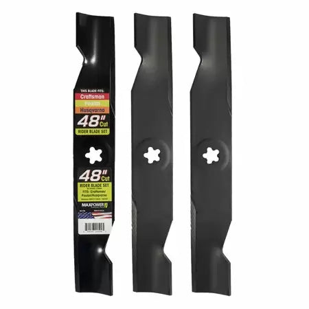 MaxPower (3) Blade Set for 48 Cut Poulan Husqvarna Craftsman Replaces (48