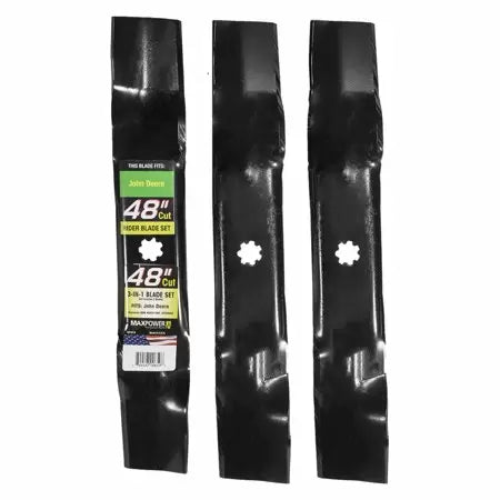 Maxpower 3-Blade Set for 48-Inch Cut John Deere, Replaces GX21784 and GY2 (48