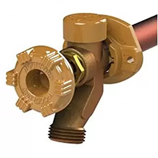 Woodford 1/2 In. SWT X 1/2 In. MIP X 3/4 In. MHT Brass Anti-Siphon Frost Free Wall Hydrant, 17CP-10-MH Model 17 Wall Faucet (1/2