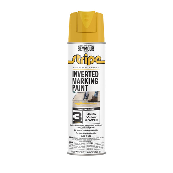 Seymour Paint 20-378 Seymour Stripe 3-Series Inverted Ground Marking Paint, Utility Yellow 15oz (15 oz., Utility Yellow)