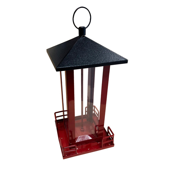 Heath 21808: Red Lantern Hopper Bird Feeder (Red)