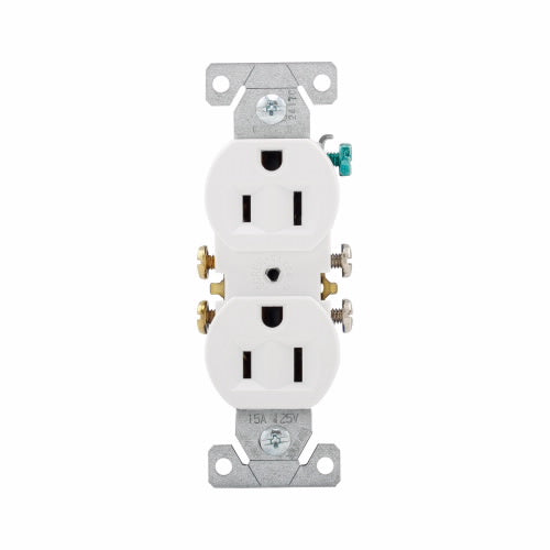 Eaton Cooper Wiring Residential Grade Duplex Receptacle,, 125V, 15 A White