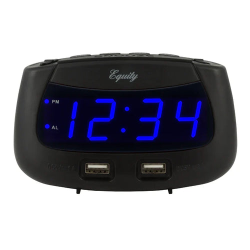 La Crosse Technology Equity 0.9 inch Blue LED Dual USB Alarm Clock (0.9)