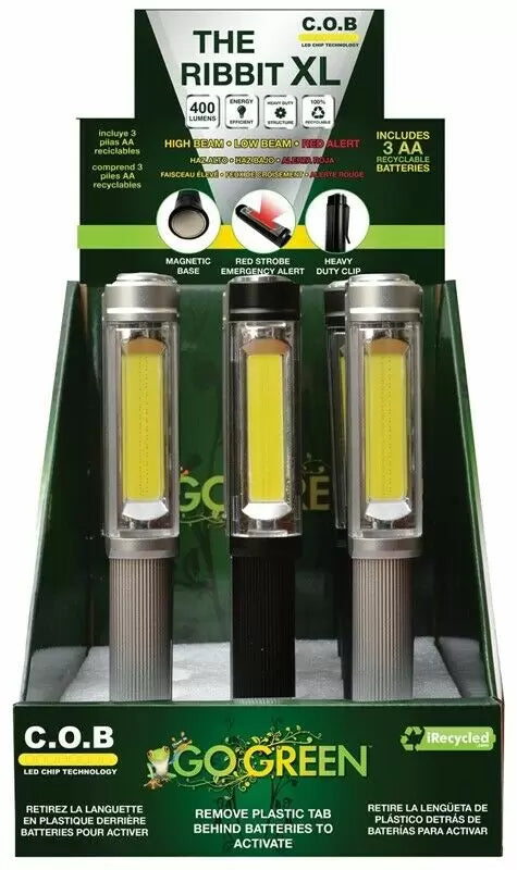 GoGreen Power® The Ribbit XL Pocket Light 12pc display (XL)