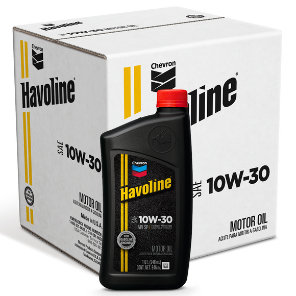 Chevron Havoline Motor Oil 10W-30 Quart Case 1 Quart (1 quart)