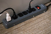 Woods Home Products 6-Outlet Dark Gray Metal Surge Strip with Cord (3’, Dark Grey)