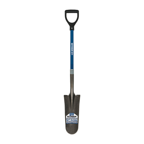 Seymour 14 Drain Spade, 26 Blue Fiberglass Handle, Poly D-Grip (14)