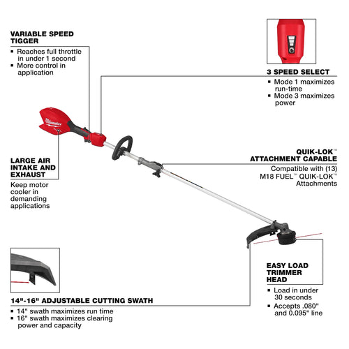 Milwaukee M18 FUEL™ String Trimmer w/ QUIK-LOK™