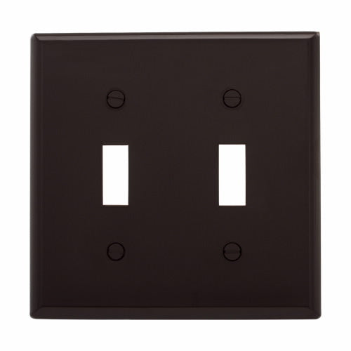 Eaton Cooper Wiring Toggle Wallplate, Brown 2 Gang