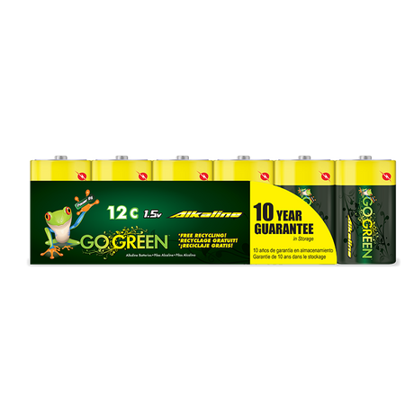 GoGreen Power® Alkaline Batteries C 12pk (C Batteries)