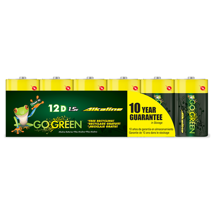 GoGreen Power® Alkaline Batteries D 12pk (D Batteries)