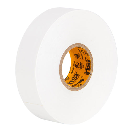 NSI Industries WW-732-WT WarriorWrap Premium Medium 3/4 in. x 66 ft. 7 mil Vinyl Electrical Tape, White