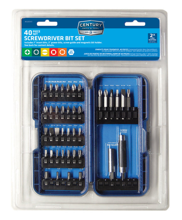 Century Drill And Tool 40 Piece S2 Screwdriving Bit Set (40 Piece)