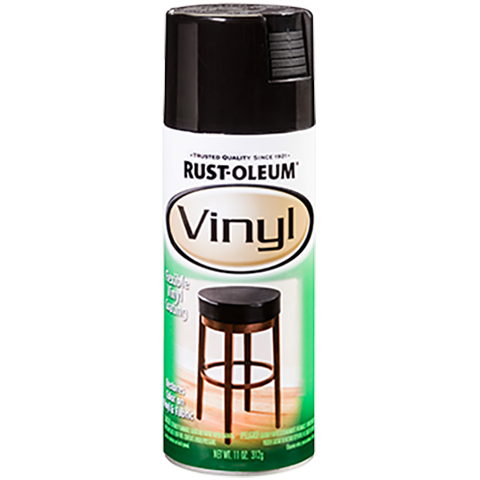 Rust-Oleum Vinyl Spray 12 oz Black (12 Oz, Black)