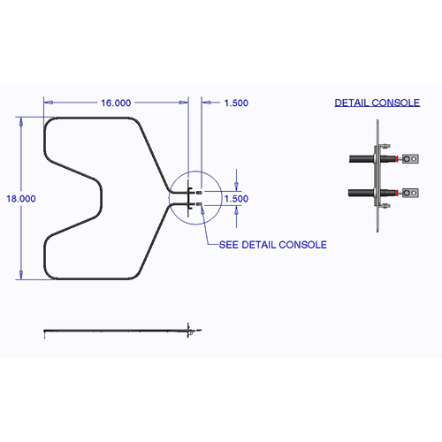 Range Kleen 7502 Bake Element GE RCA and Hotpoint (2585W 250V)