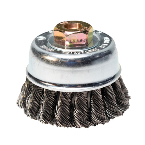 Century Drill & Tool Cup Brush Coarse Knot 3″ Size M10 X 1.25 Arbor Safe Rpm 12,500 (3 x 10 x 1.25)