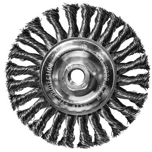 Century Drill And Tool Wire Wheel Coarse Knot 6″ Size 5/8 X 11 Arbor Safe Rpm 9,000 (6 X 5/8 X 11)