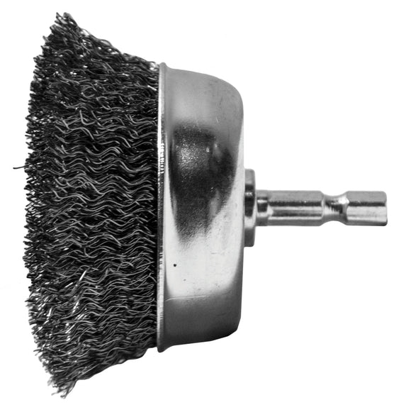 Century Drill And Tool Cup Brush Fine Crimped 1-3/4″ Size 1/4″ Shank Safe Rpm 4,500 (1-3/4″ X 1/4″)