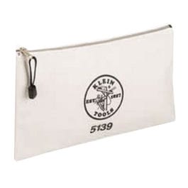 7.5 x 12-Inch White Canvas Zipper Bag