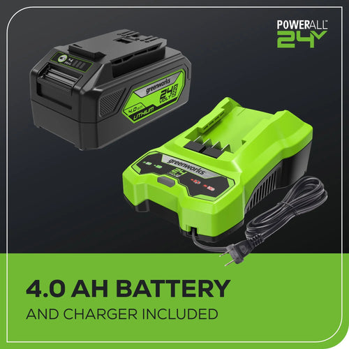 Greenworks 24V Cordless Battery Chainsaw w/ 4.0Ah USB Battery & Charger