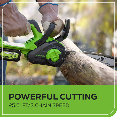 Greenworks 24V Cordless Battery Chainsaw w/ 4.0Ah USB Battery & Charger