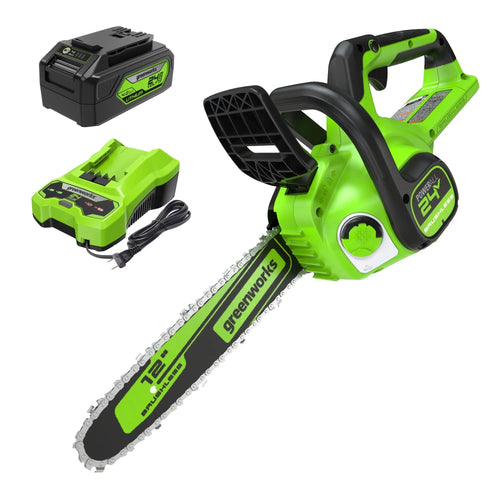 Greenworks 24V Cordless Battery Chainsaw w/ 4.0Ah USB Battery & Charger