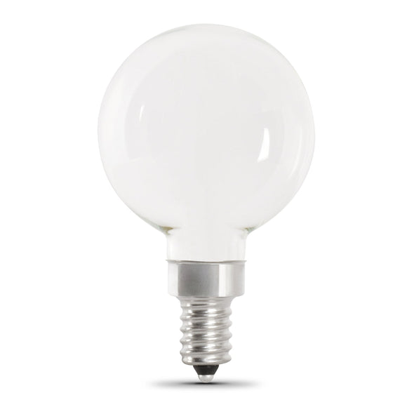 Feit Electric 5.5W (60W Replacement) Soft White (2700K) G16 1/2 (E12 Base) Frost Filament LED Bulb (2-Pack) SKU: BPG1660W927CAFIL2 (3.8 Watts)