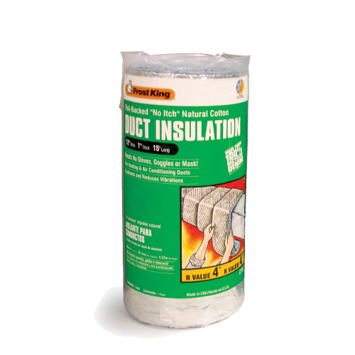 Frost King Foil Backed No Itch Natural Cotton Duct Wrap 	12 x 1 x 15 ft (12 x 1 x 15')