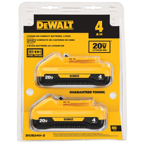 Dewalt 20V Max* Compact 4 Ah Battery (2 pack)