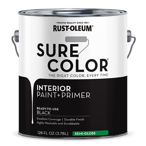 Rust-Oleum Sure Color Semi-Gloss Interior Wall Paint 1 Gallon Black (1 Gallon, Black)