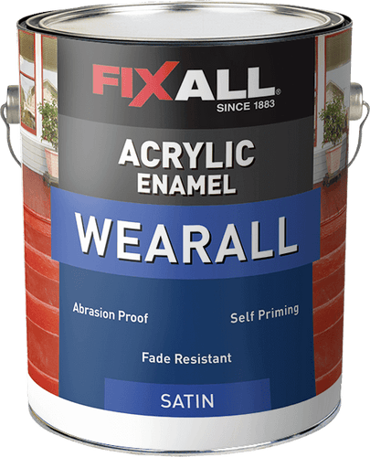 FixAll  Wearall Acrylic Enamel Satin Olde Towne Red - 1 Gallon (1 Gallon, Olde Towne Red)