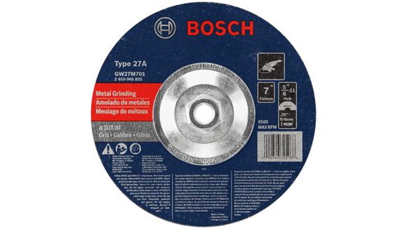 Bosch 7 In. 1/4 In. 5/8-11 In. Arbor Type 27 30 Grit Grinding Abrasive Wheel (7