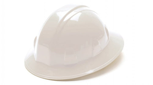 Pyramex Sl Series Full Brim Hard Hat White Full Brim Style 4-Point Ratchet (White)