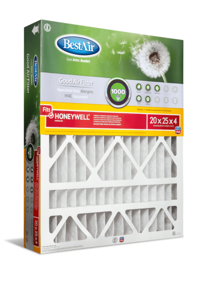 BestAir® 20 x 25 x 4 in. Air Cleaning Furnace Filter, MERV 8, Removes Allergens & Contaminants, For Honeywell Models (20